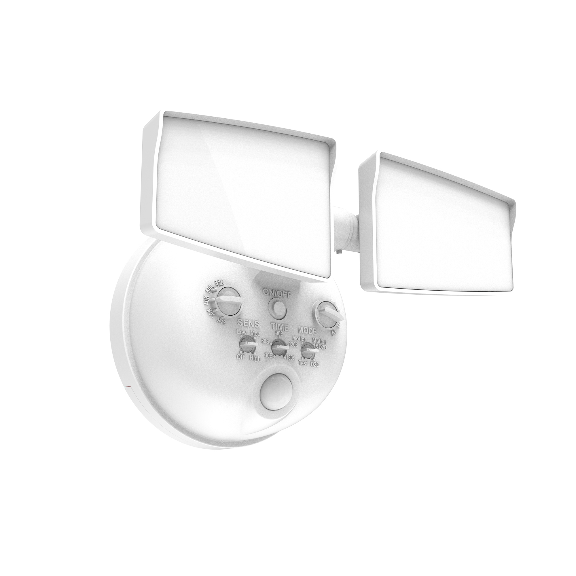 HALO:Next Gen Battery-Powered LED Security Floodlight, 2 Head w/ Motion Sensing, Dusk to Dawn, Adjustable Brightness-White